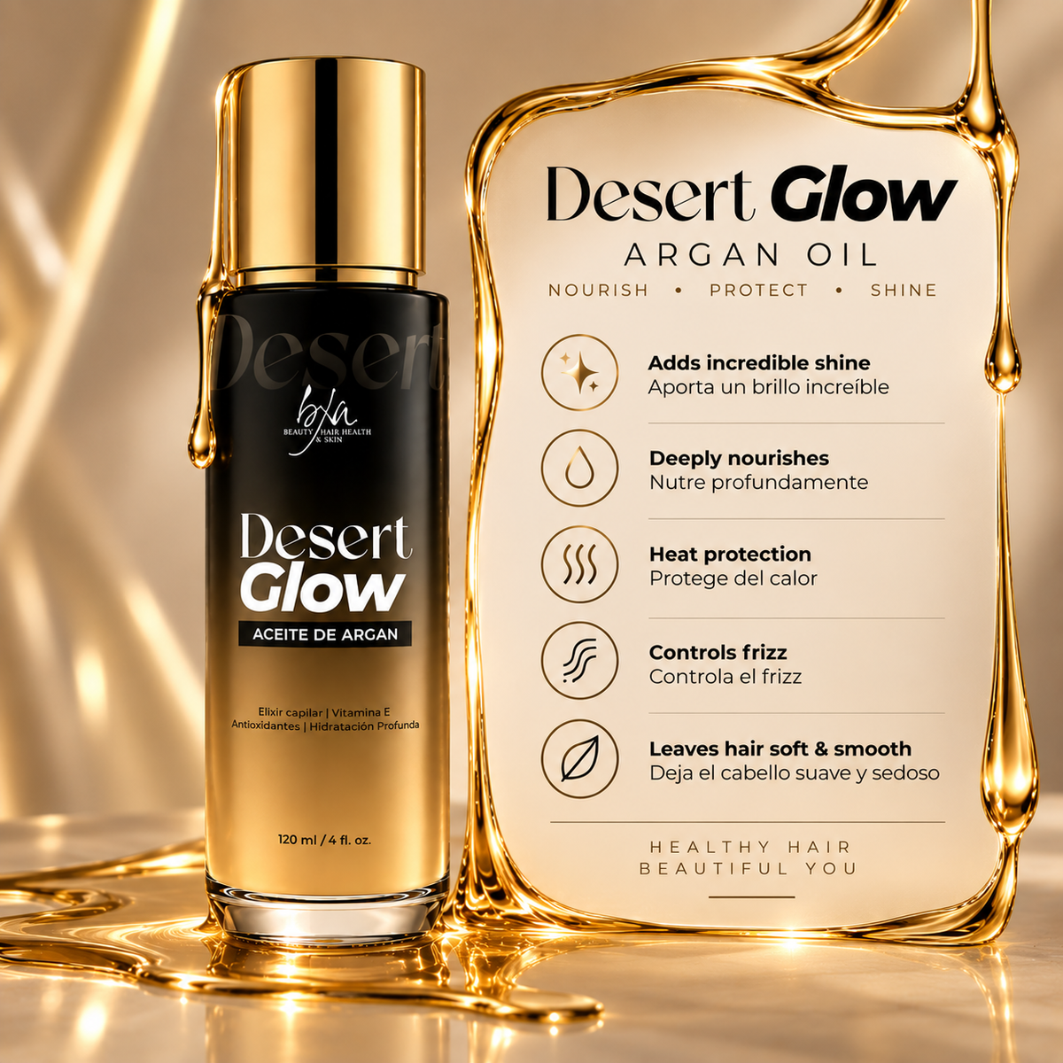 Desert Glow – Argan Hair Oil + Heat Protectant